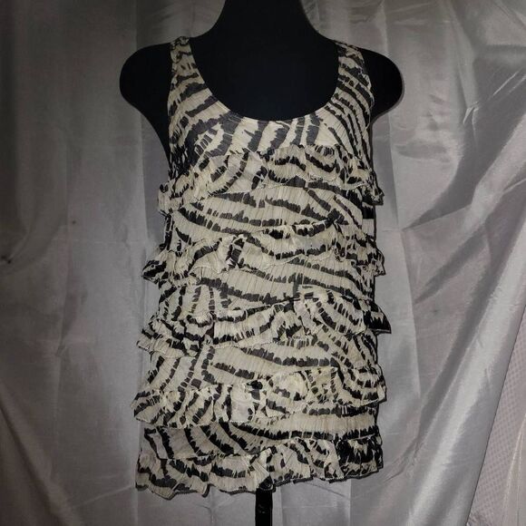 * * DVF SILK RUFFLE animal print tank top - Picture 3 of 8